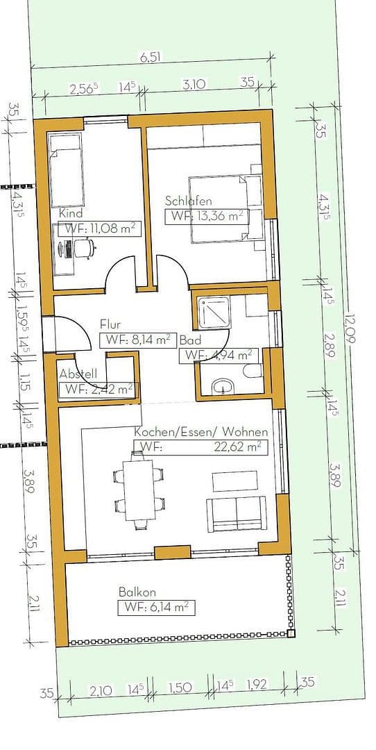 Pronájem bytu 3+1 69 m², Attenweiler, Bádensko-Württembersko Pronájem bytu 3+1 69 m², Attenweiler, Bádensko-Württembersko