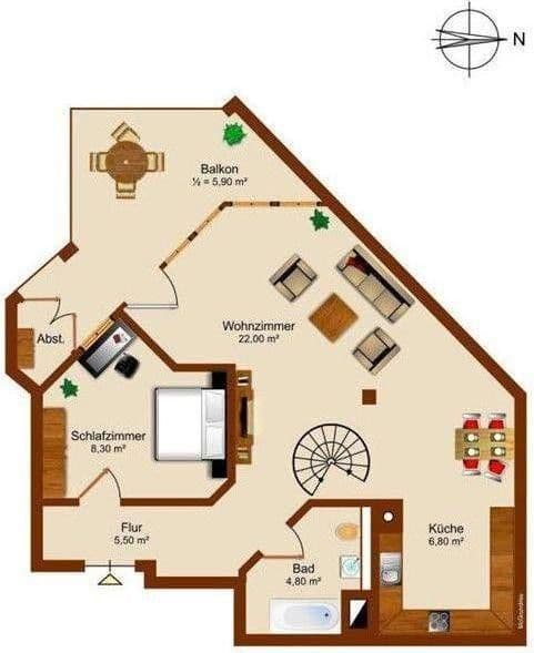 Pronájem bytu 3+1 75 m², Hitlstrasse 7, München, Bavorsko Pronájem bytu 3+1 75 m², Hitlstrasse 7, München, Bavorsko