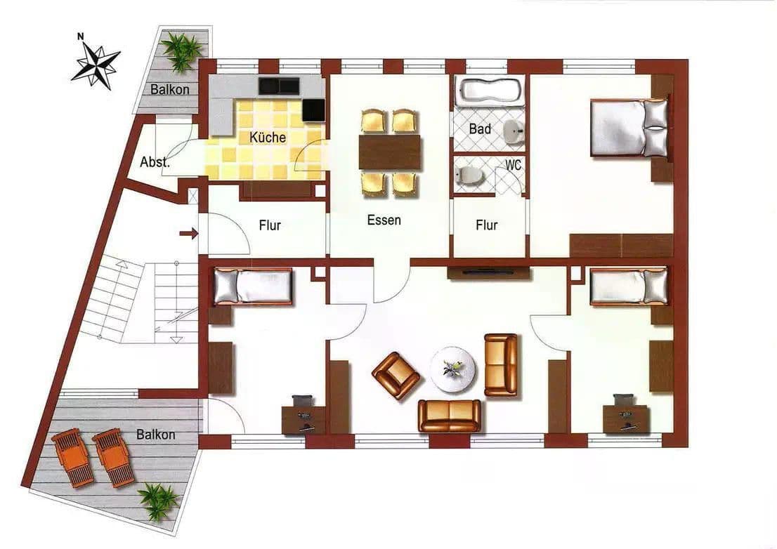 Pronájem bytu 4+kk 106 m², Stuttgart, Bádensko-Württembersko Pronájem bytu 4+kk 106 m², Stuttgart, Bádensko-Württembersko