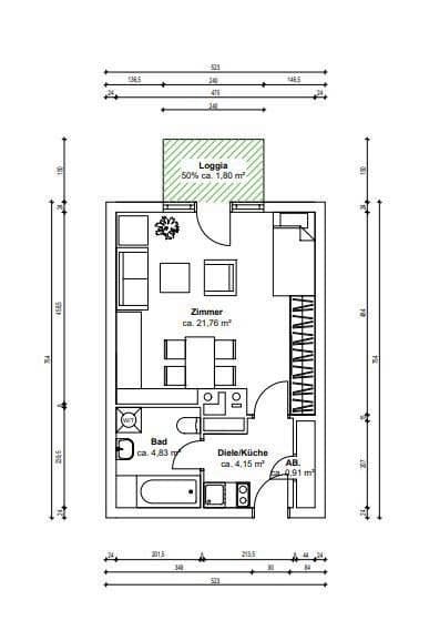 Pronájem bytu 1+1 34 m², Unterschleissheim, Bavorsko Pronájem bytu 1+1 34 m², Unterschleissheim, Bavorsko