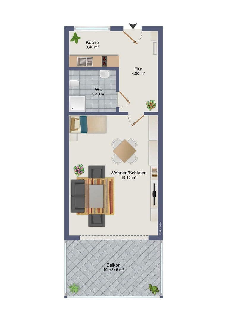 Pronájem bytu 1+1 30 m², Uhdestraße 45, München, Bavorsko Pronájem bytu 1+1 30 m², Uhdestraße 45, München, Bavorsko