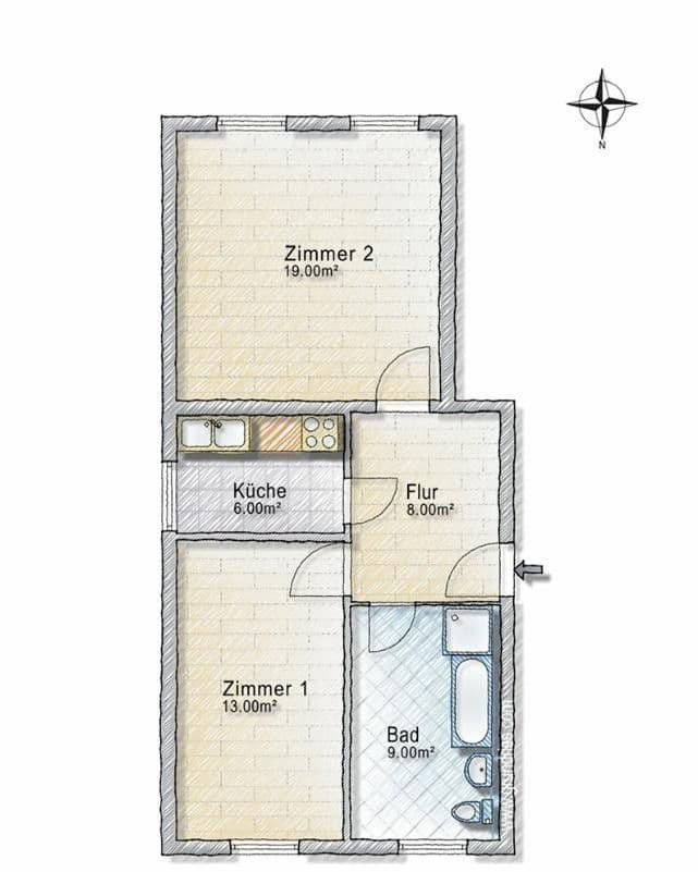 Pronájem bytu 2+1 55 m², Nöthnitzer Str. 21, Dresden, Sasko Pronájem bytu 2+1 55 m², Nöthnitzer Str. 21, Dresden, Sasko