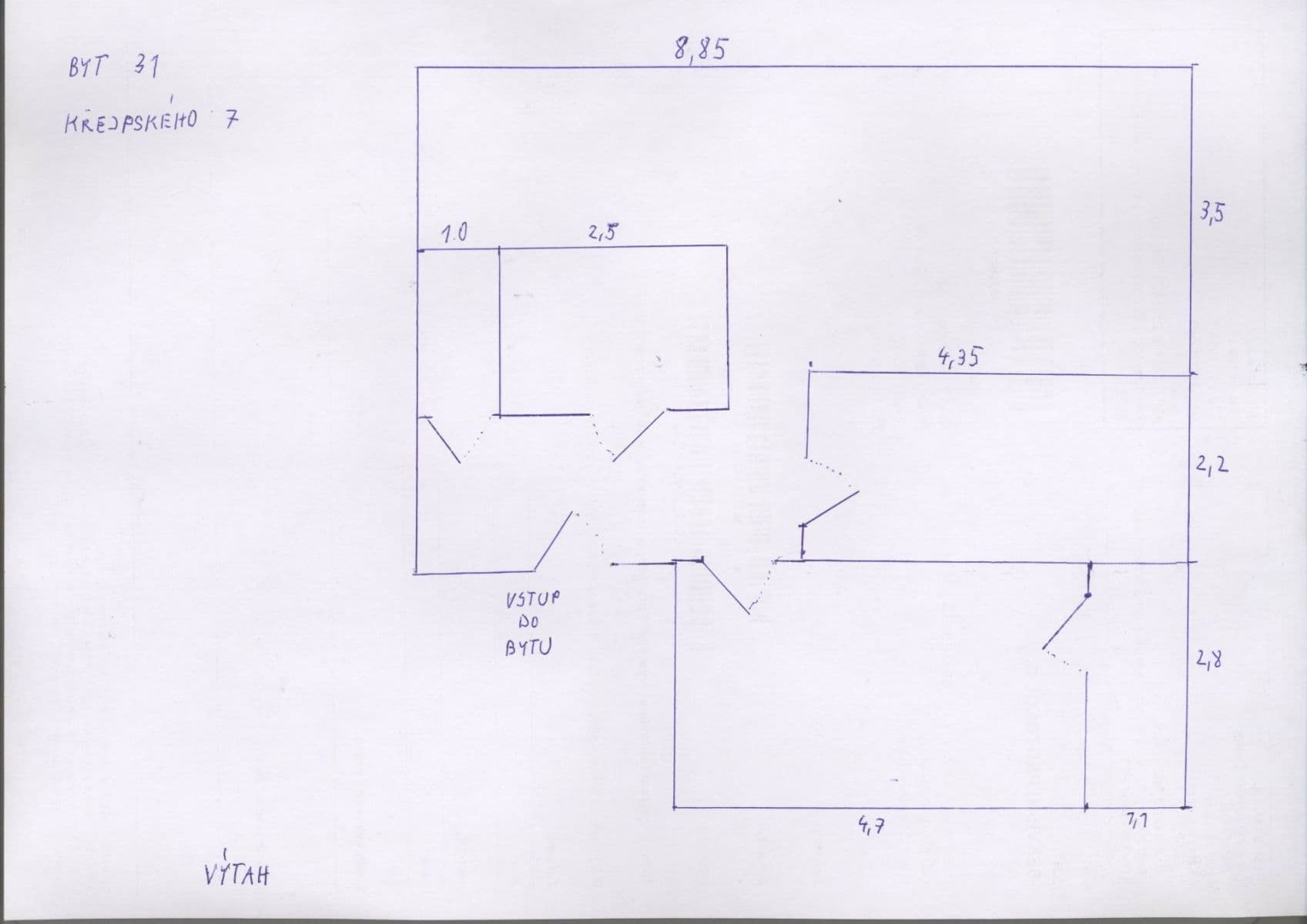 Pronájem bytu 3+kk 68 m², Křejpského, Praha, Praha Pronájem bytu 3+kk 68 m², Křejpského, Praha, Praha