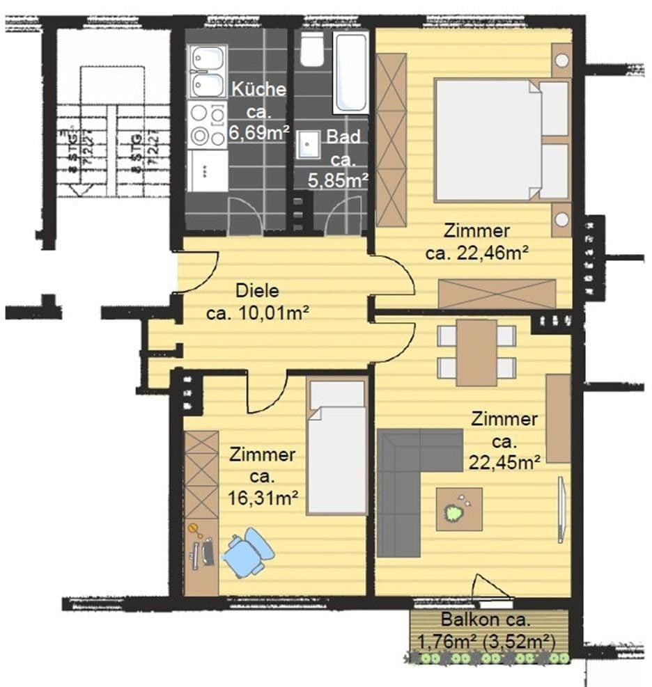 Prodej bytu 3+1 85 m², Hamburg, Hamburg Prodej bytu 3+1 85 m², Hamburg, Hamburg