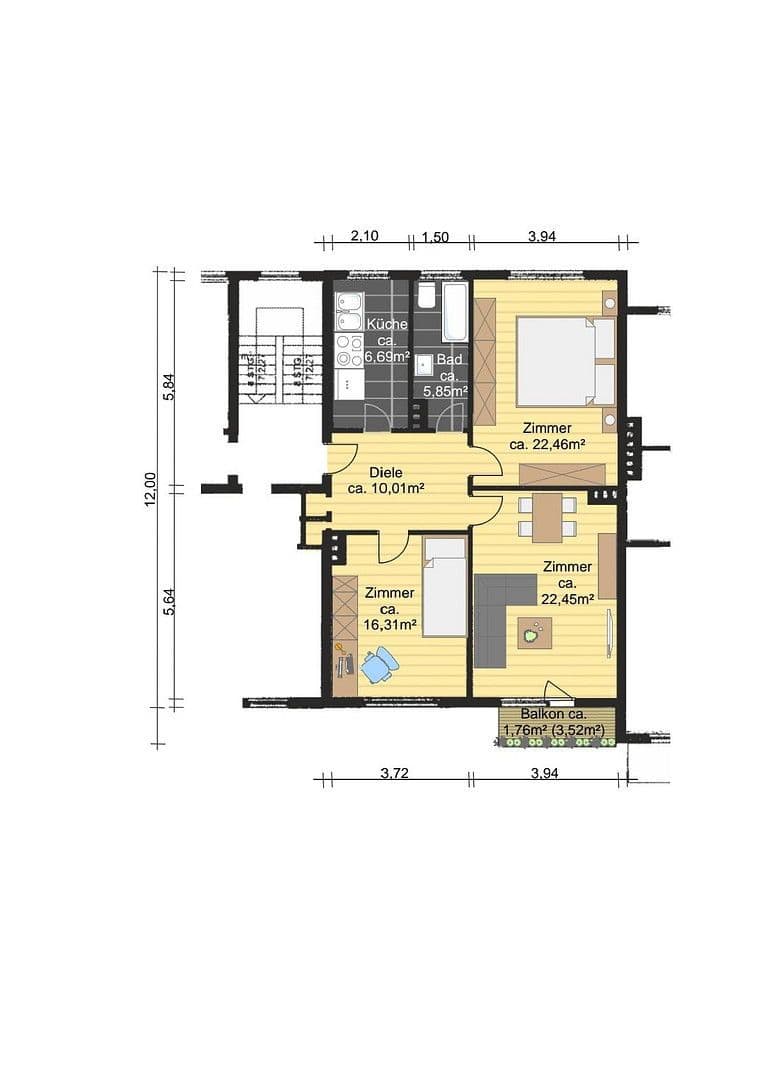 Prodej bytu 3+1 85 m², Hamburg, Hamburg Prodej bytu 3+1 85 m², Hamburg, Hamburg