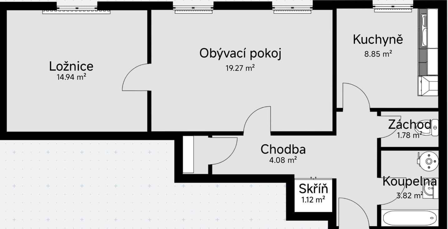Pronájem bytu 2+1 63 m², Rokycanova, Turnov, Liberecký kraj Pronájem bytu 2+1 63 m², Rokycanova, Turnov, Liberecký kraj