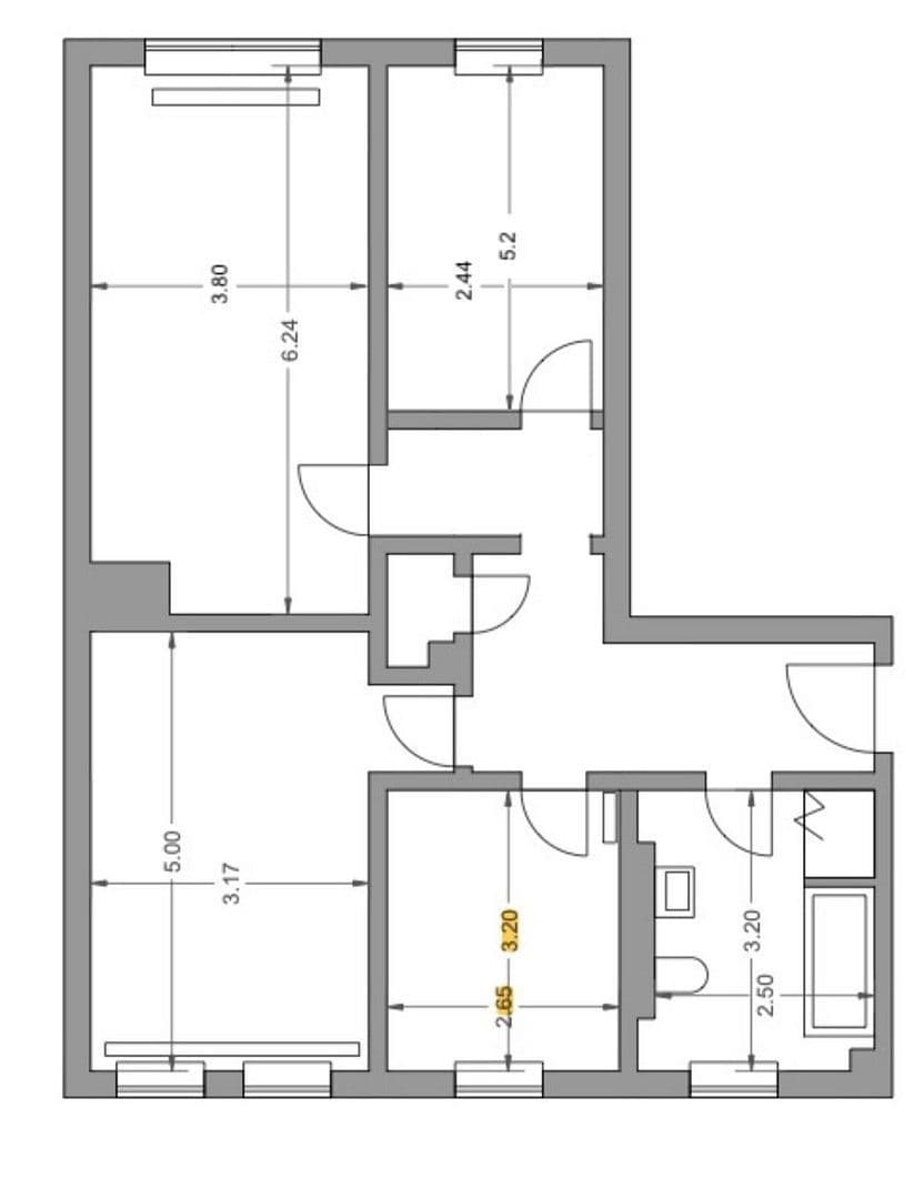 Pronájem bytu 3+1 77 m², Steinstr., 5, Berlin, Berlín Pronájem bytu 3+1 77 m², Steinstr., 5, Berlin, Berlín