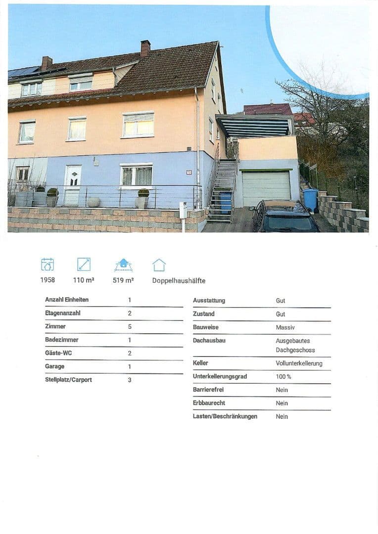 Prodej domu 110 m², pozemek 519 m², Aalen, Bádensko-Württembersko Prodej domu 110 m², pozemek 519 m², Aalen, Bádensko-Württembersko