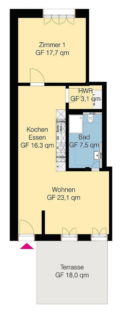 Pronájem bytu 2+1 77 m², Am Küsterberg 6B, Wolfsburg, Dolní Sasko Pronájem bytu 2+1 77 m², Am Küsterberg 6B, Wolfsburg, Dolní Sasko