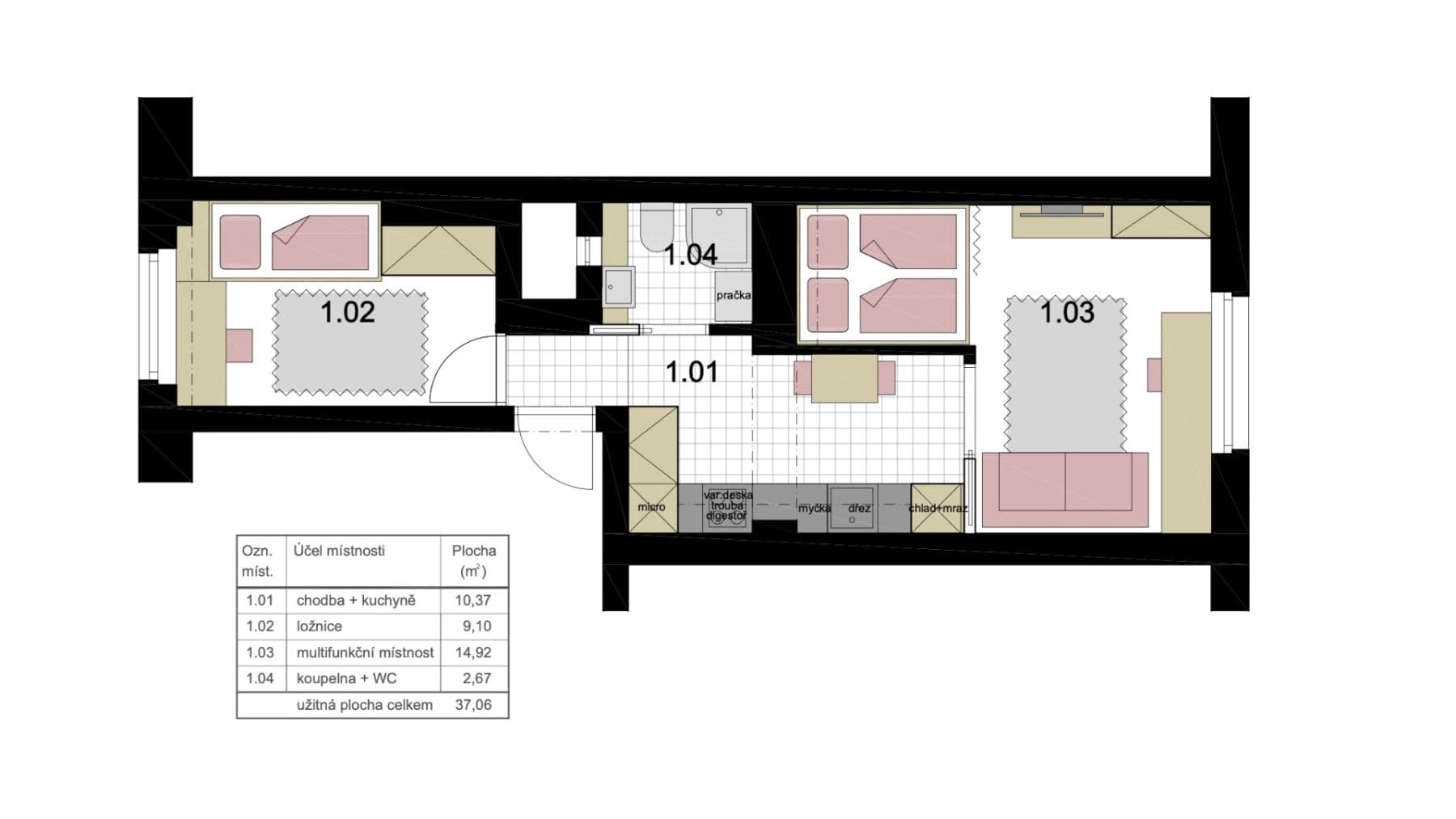 Prodej bytu 2+1 37 m², Mlýnská, Brno, Jihomoravský kraj Prodej bytu 2+1 37 m², Mlýnská, Brno, Jihomoravský kraj