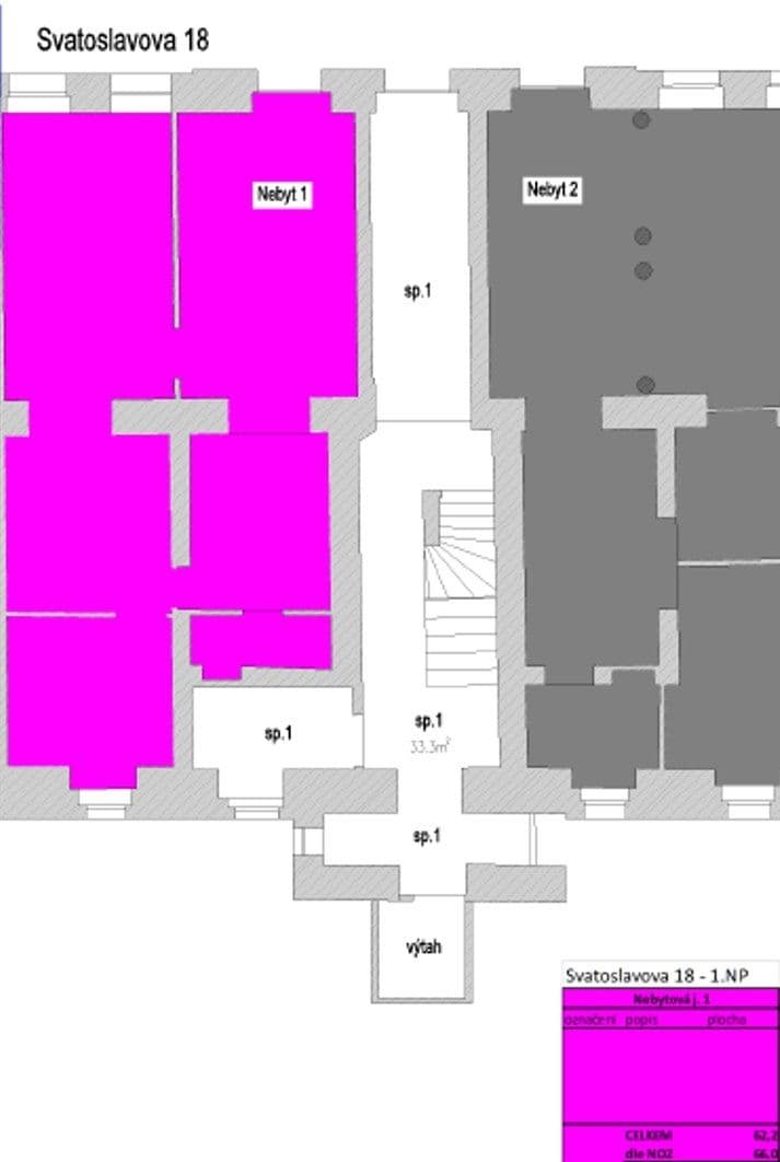Pronájem nebytového prostoru 66 m², Svatoslavova, Praha, Praha Pronájem nebytového prostoru 66 m², Svatoslavova, Praha, Praha