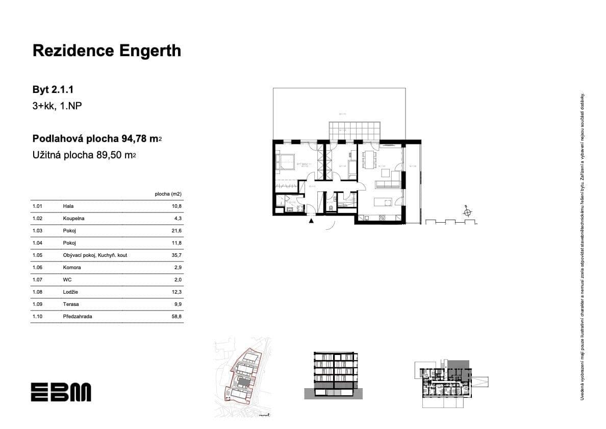 Prodej bytu 3+kk 90 m², U Engerthu, Kladno, Středočeský kraj Prodej bytu 3+kk 90 m², U Engerthu, Kladno, Středočeský kraj