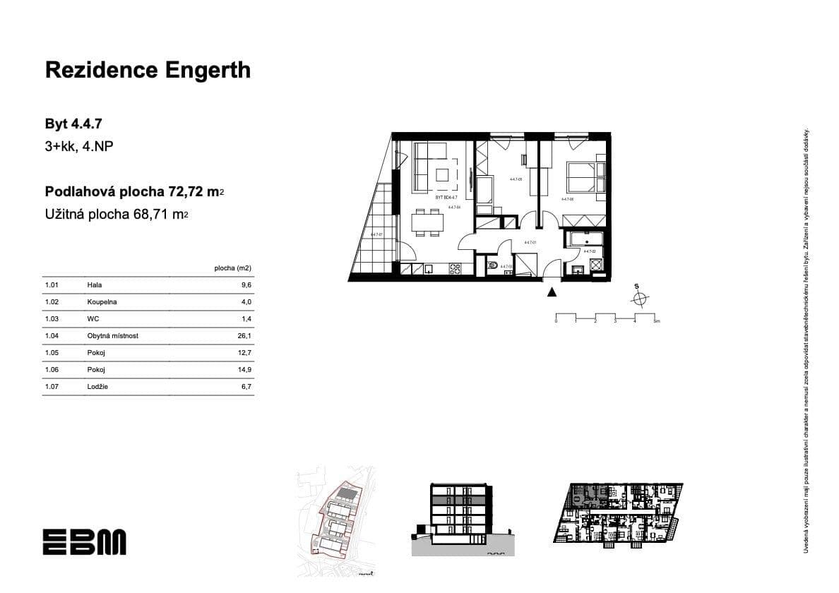 Prodej bytu 3+kk 69 m², U Engerthu, Kladno, Středočeský kraj Prodej bytu 3+kk 69 m², U Engerthu, Kladno, Středočeský kraj