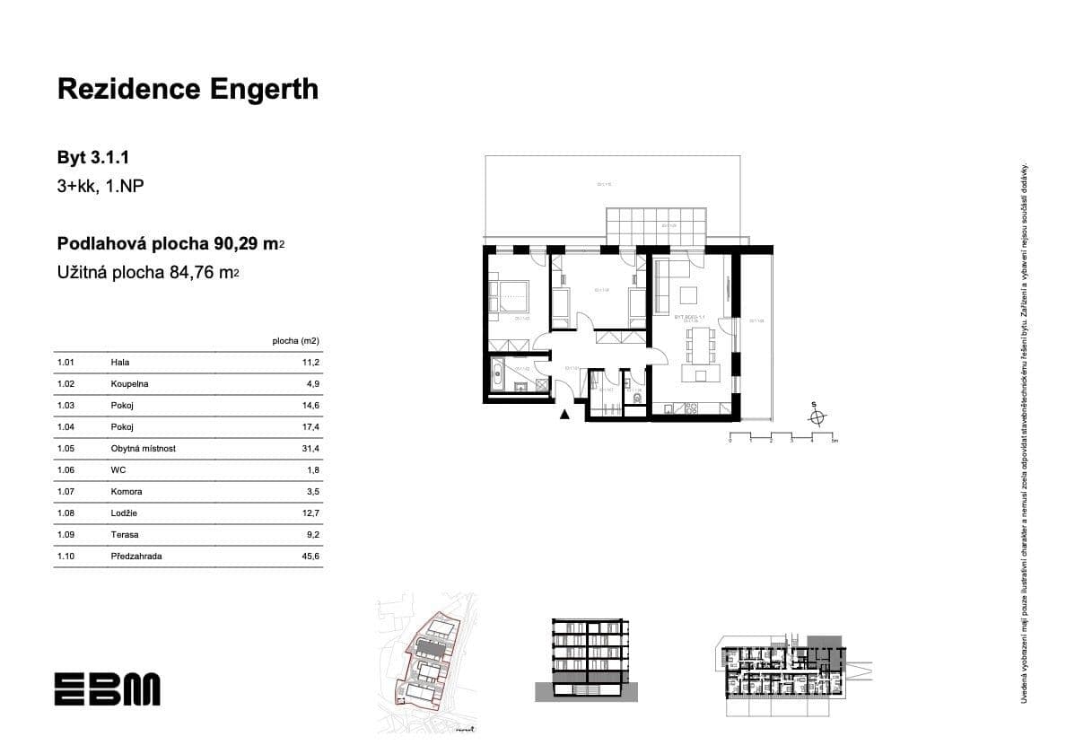 Prodej bytu 3+kk 85 m², U Engerthu, Kladno, Středočeský kraj Prodej bytu 3+kk 85 m², U Engerthu, Kladno, Středočeský kraj