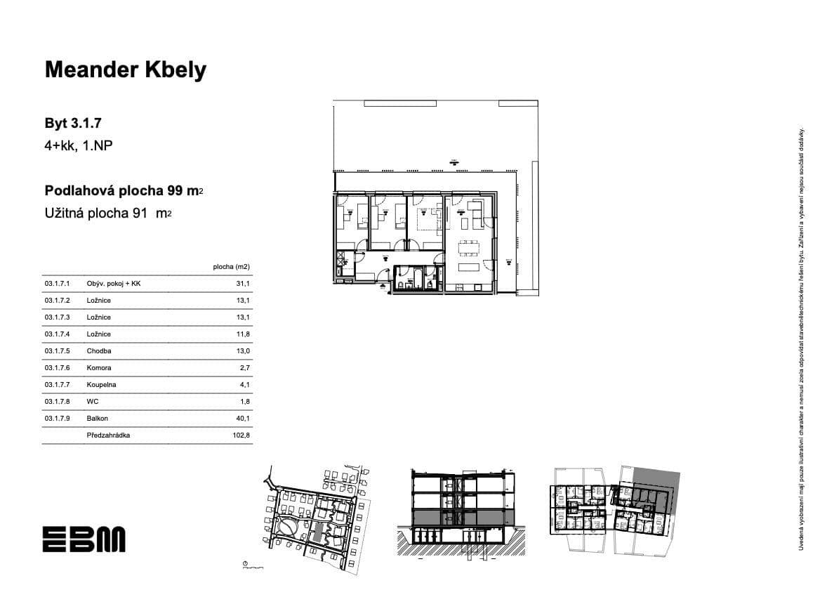 Prodej bytu 4+kk 91 m², K Vinoři, Praha, Praha Prodej bytu 4+kk 91 m², K Vinoři, Praha, Praha