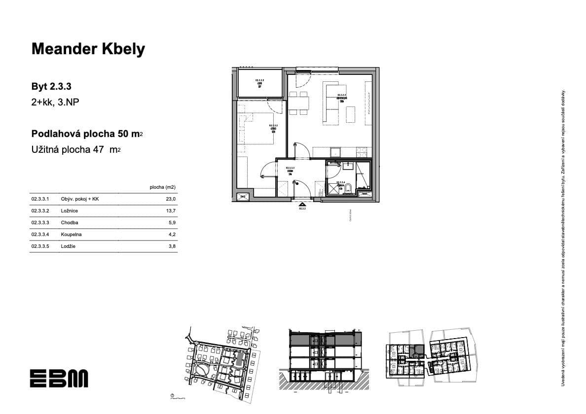 Prodej bytu 2+kk 47 m², K Vinoři, Praha, Praha Prodej bytu 2+kk 47 m², K Vinoři, Praha, Praha