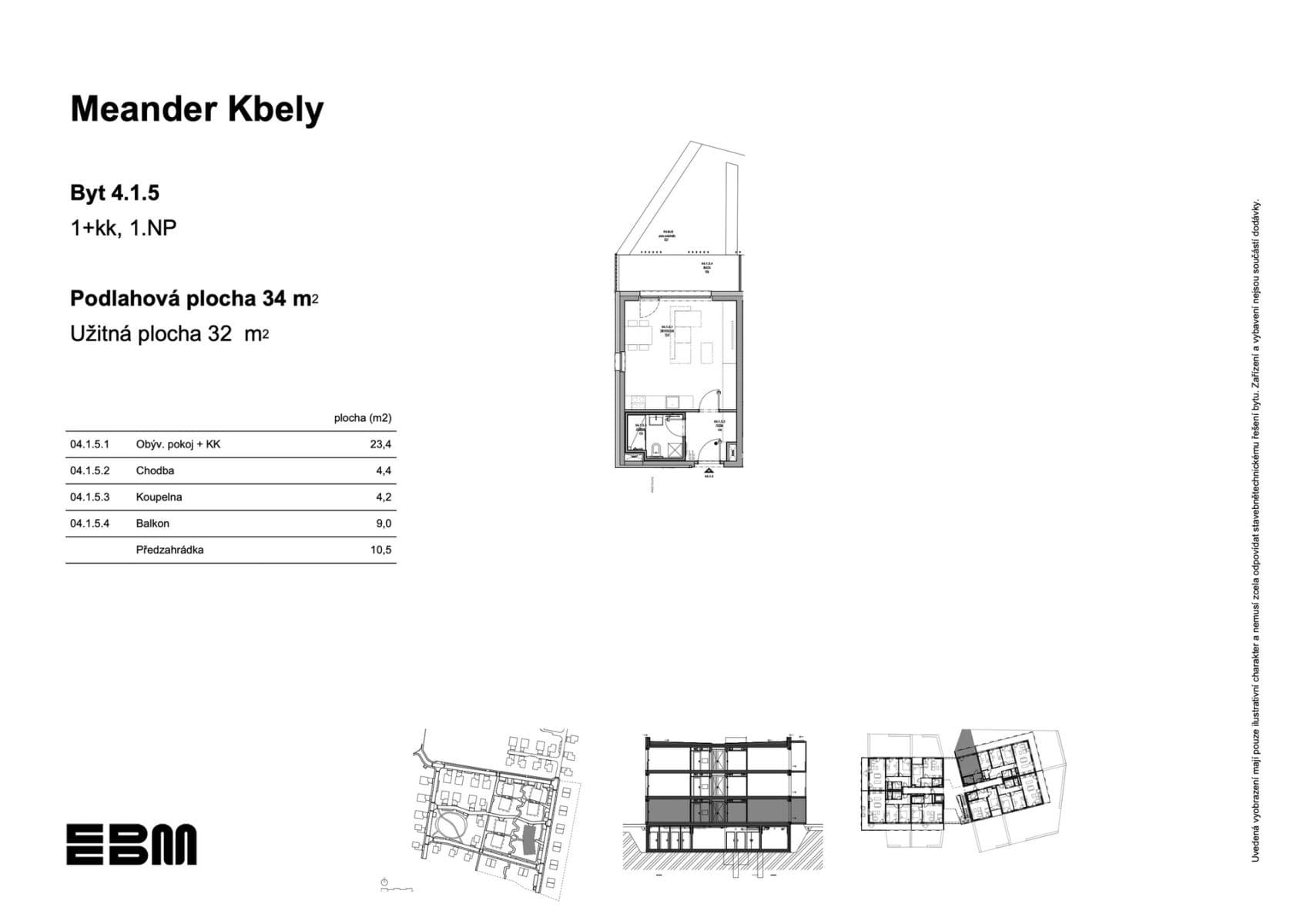 Prodej bytu 1+kk 32 m², K Vinoři, Praha, Praha Prodej bytu 1+kk 32 m², K Vinoři, Praha, Praha