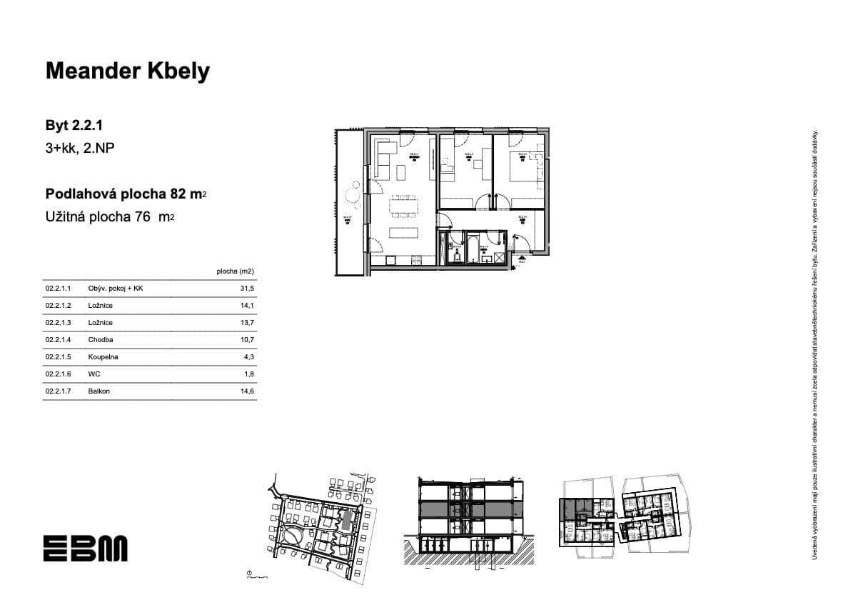 Prodej bytu 3+kk 76 m², K Vinoři, Praha, Praha Prodej bytu 3+kk 76 m², K Vinoři, Praha, Praha