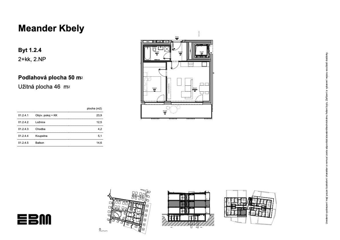 Prodej bytu 2+kk 46 m², K Vinoři, Praha, Praha Prodej bytu 2+kk 46 m², K Vinoři, Praha, Praha