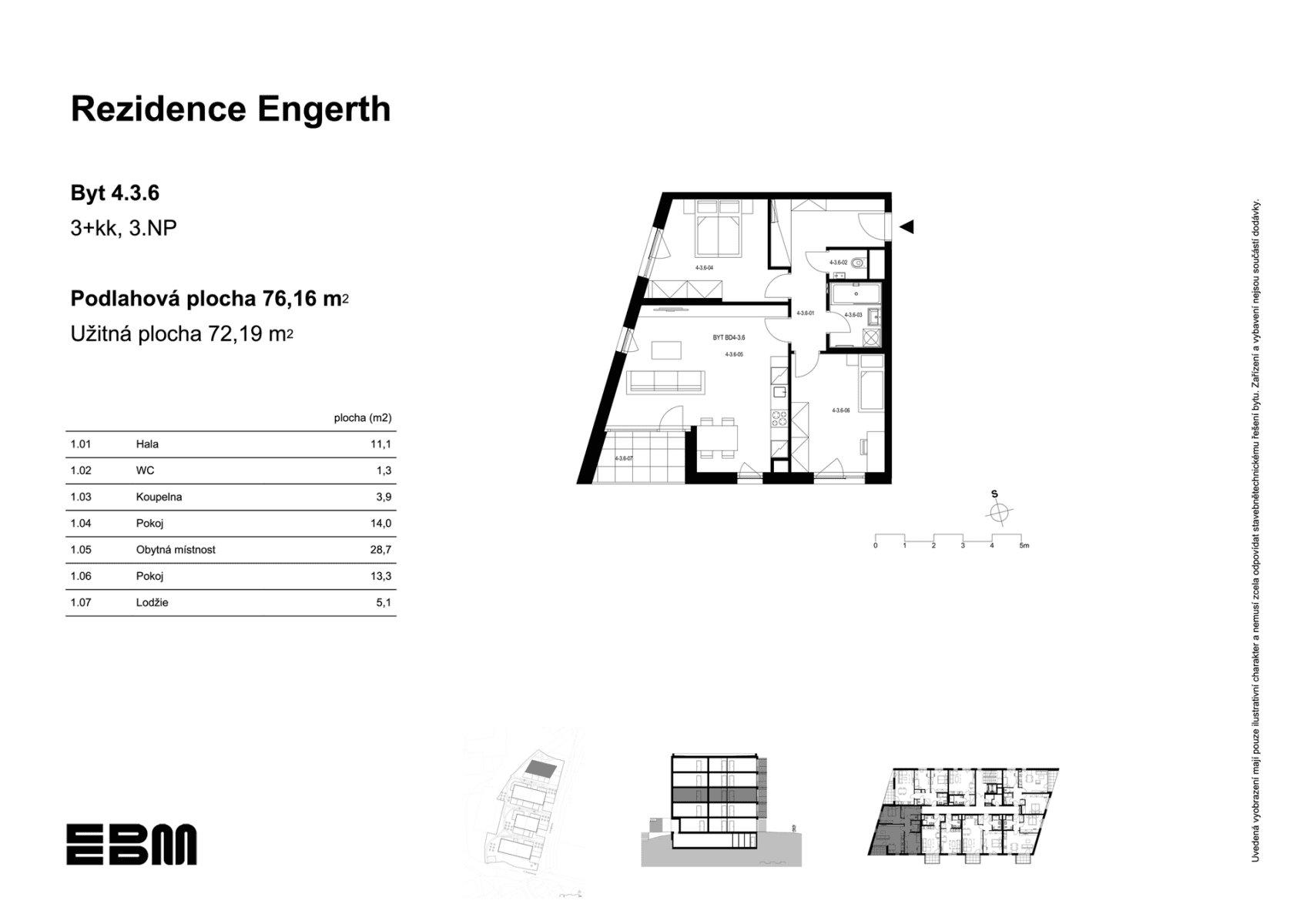 Prodej bytu 3+kk 72 m², U Engerthu, Kladno, Středočeský kraj Prodej bytu 3+kk 72 m², U Engerthu, Kladno, Středočeský kraj