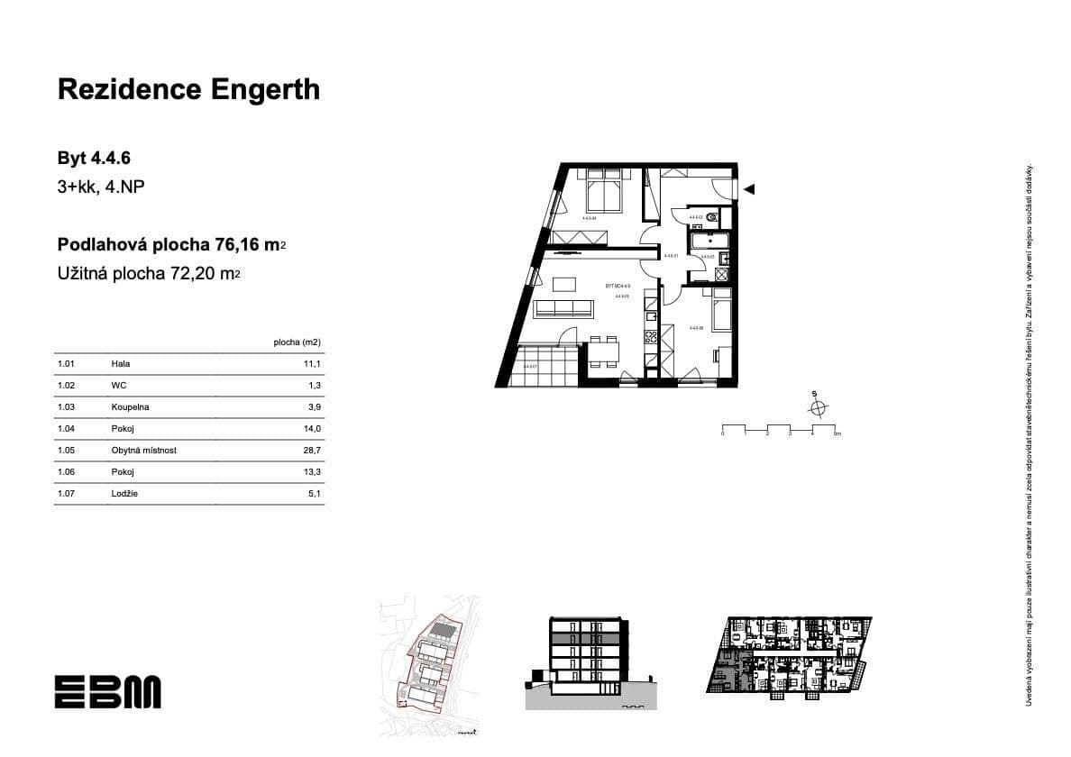 Prodej bytu 3+kk 72 m², U Engerthu, Kladno, Středočeský kraj Prodej bytu 3+kk 72 m², U Engerthu, Kladno, Středočeský kraj