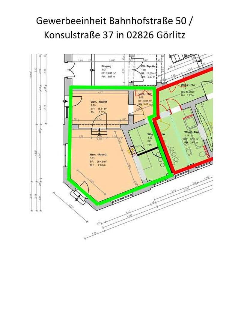 Pronájem kanceláře 60 m², Bahnhofstraße 50 / Konsulstraße 37, Zhořelec, Sasko Pronájem kanceláře 60 m², Bahnhofstraße 50 / Konsulstraße 37, Zhořelec, Sasko
