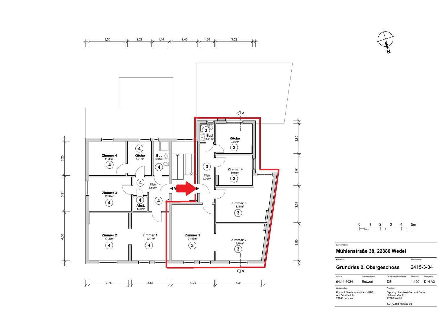 Prodej bytu 4+1 86 m², Wedel, Šlesvicko-Holštýnsko Prodej bytu 4+1 86 m², Wedel, Šlesvicko-Holštýnsko