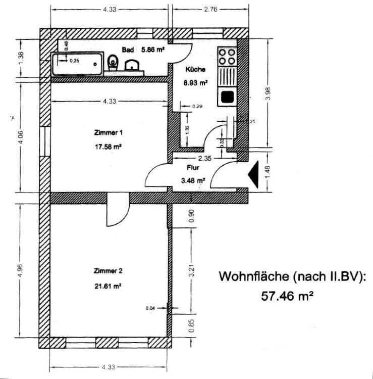 Pronájem bytu 2+1 58 m², Lindenstraße 32, Velten, Braniborsko Pronájem bytu 2+1 58 m², Lindenstraße 32, Velten, Braniborsko