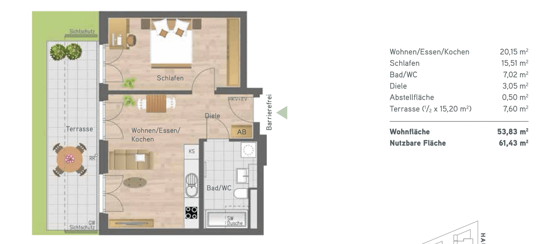 Pronájem bytu 2+1 54 m², Neufahrn bei Freising, Bavorsko Pronájem bytu 2+1 54 m², Neufahrn bei Freising, Bavorsko