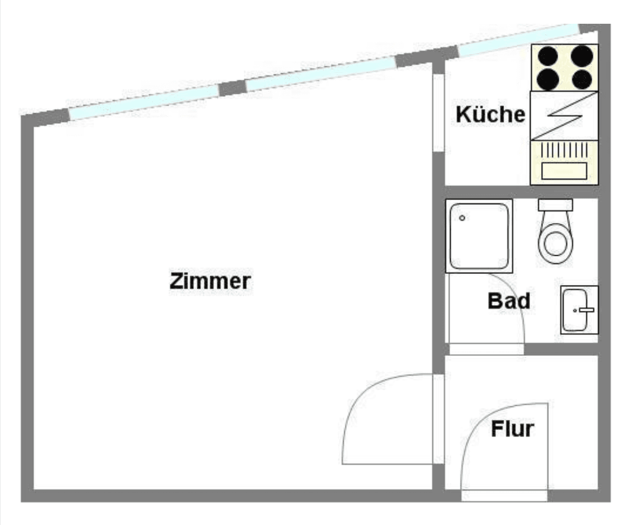 Pronájem bytu 1+1 28 m², Offenbach, Hessen Pronájem bytu 1+1 28 m², Offenbach, Hessen