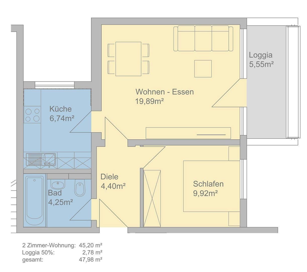 Pronájem bytu 2+1 48 m², Weidigweg 31, Darmstadt, Hessen Pronájem bytu 2+1 48 m², Weidigweg 31, Darmstadt, Hessen