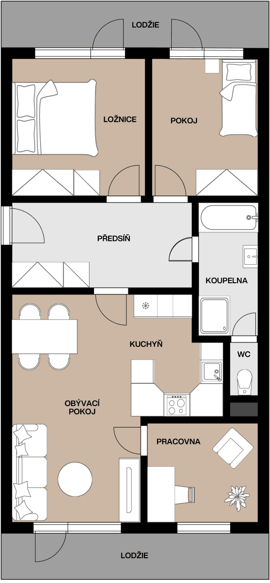 Prodej bytu 4+kk 65 m², Vysočanská, Praha, Praha Prodej bytu 4+kk 65 m², Vysočanská, Praha, Praha