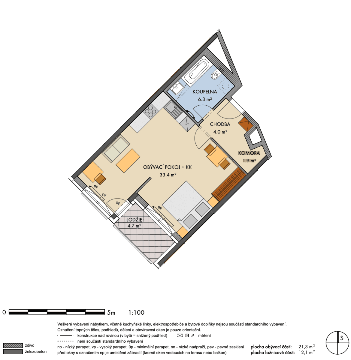 Pronájem bytu 1+kk 47 m², Baarové, Praha, Praha Pronájem bytu 1+kk 47 m², Baarové, Praha, Praha