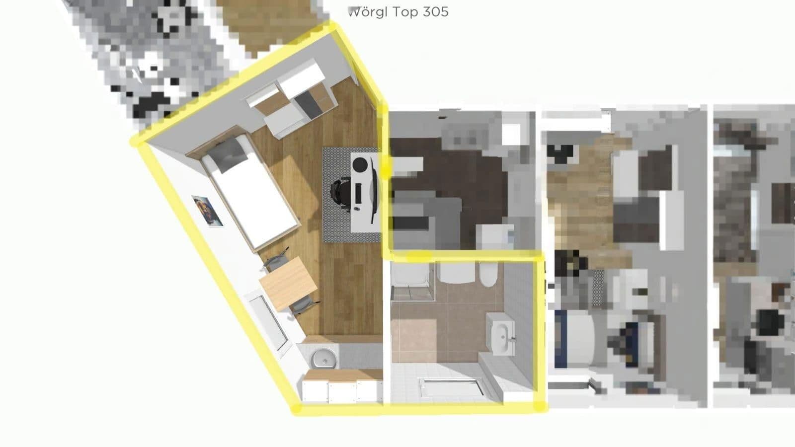 Prodej bytu 1+1 17 m², Wörgl, Tyrolsko Prodej bytu 1+1 17 m², Wörgl, Tyrolsko