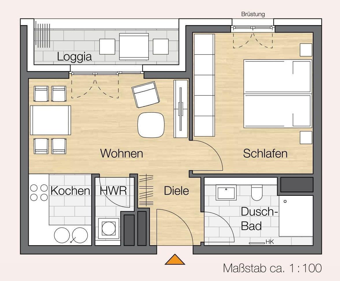 Pronájem bytu 2+1 50 m², Frankfurt, Hessen Pronájem bytu 2+1 50 m², Frankfurt, Hessen