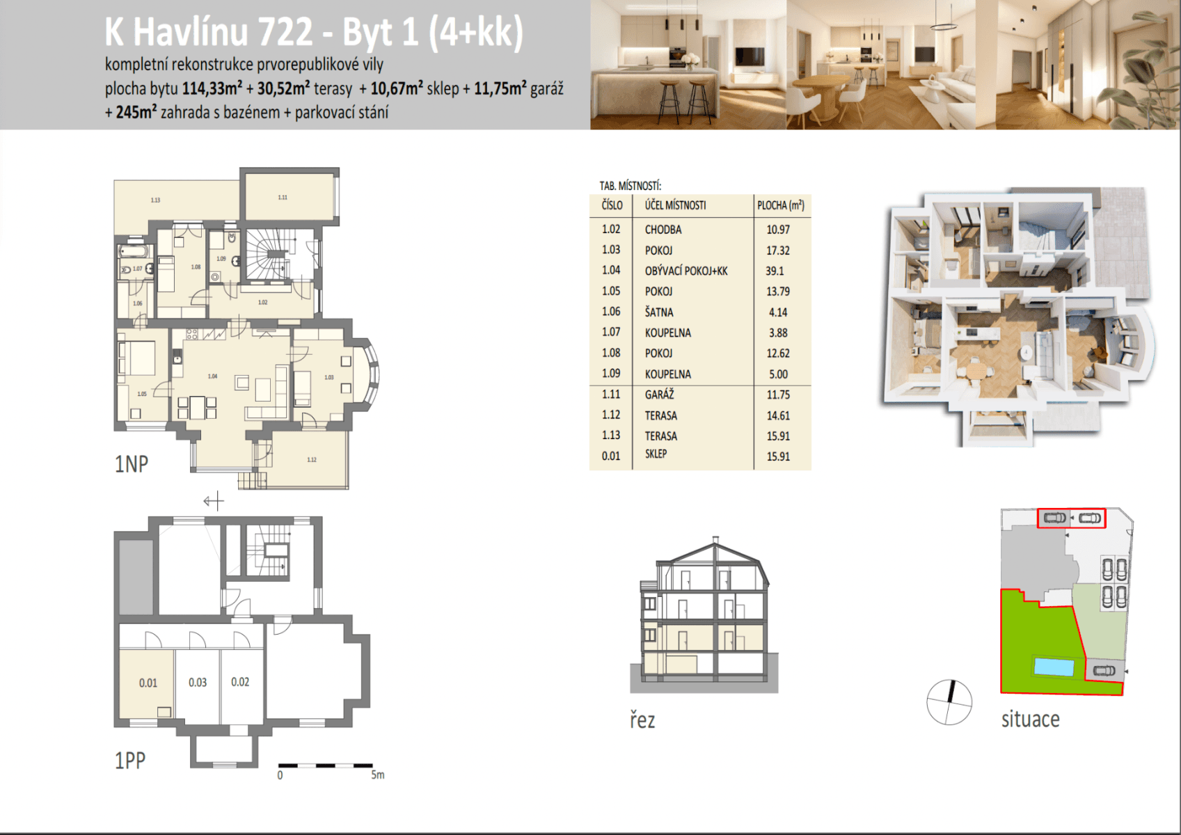 Prodej bytu 4+kk 144 m², K Havlínu, Praha, Praha Prodej bytu 4+kk 144 m², K Havlínu, Praha, Praha