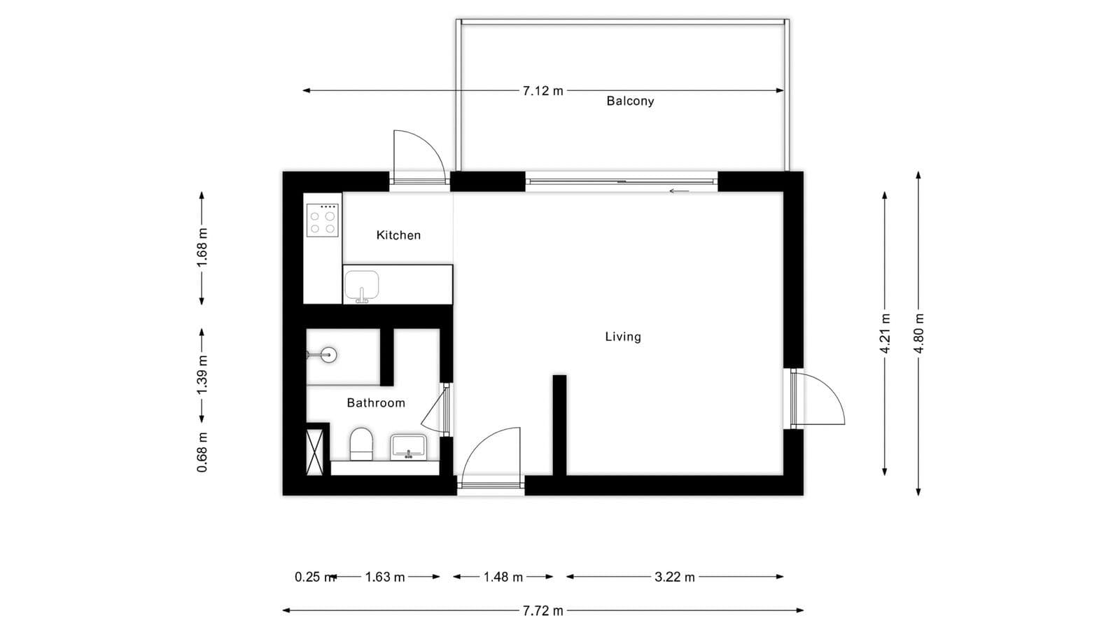 Pronájem bytu 1+kk 34 m², Ke Hřišti, Černošice, Středočeský kraj Pronájem bytu 1+kk 34 m², Ke Hřišti, Černošice, Středočeský kraj