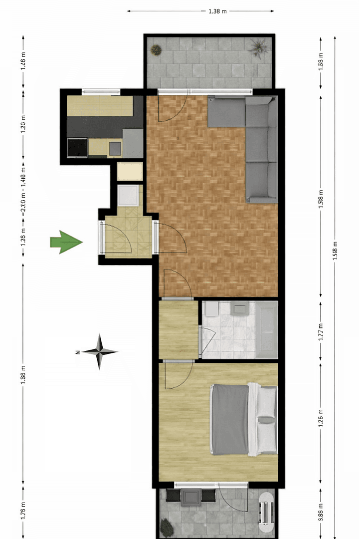 Pronájem bytu 2+1 57 m², München, Bavorsko Pronájem bytu 2+1 57 m², München, Bavorsko
