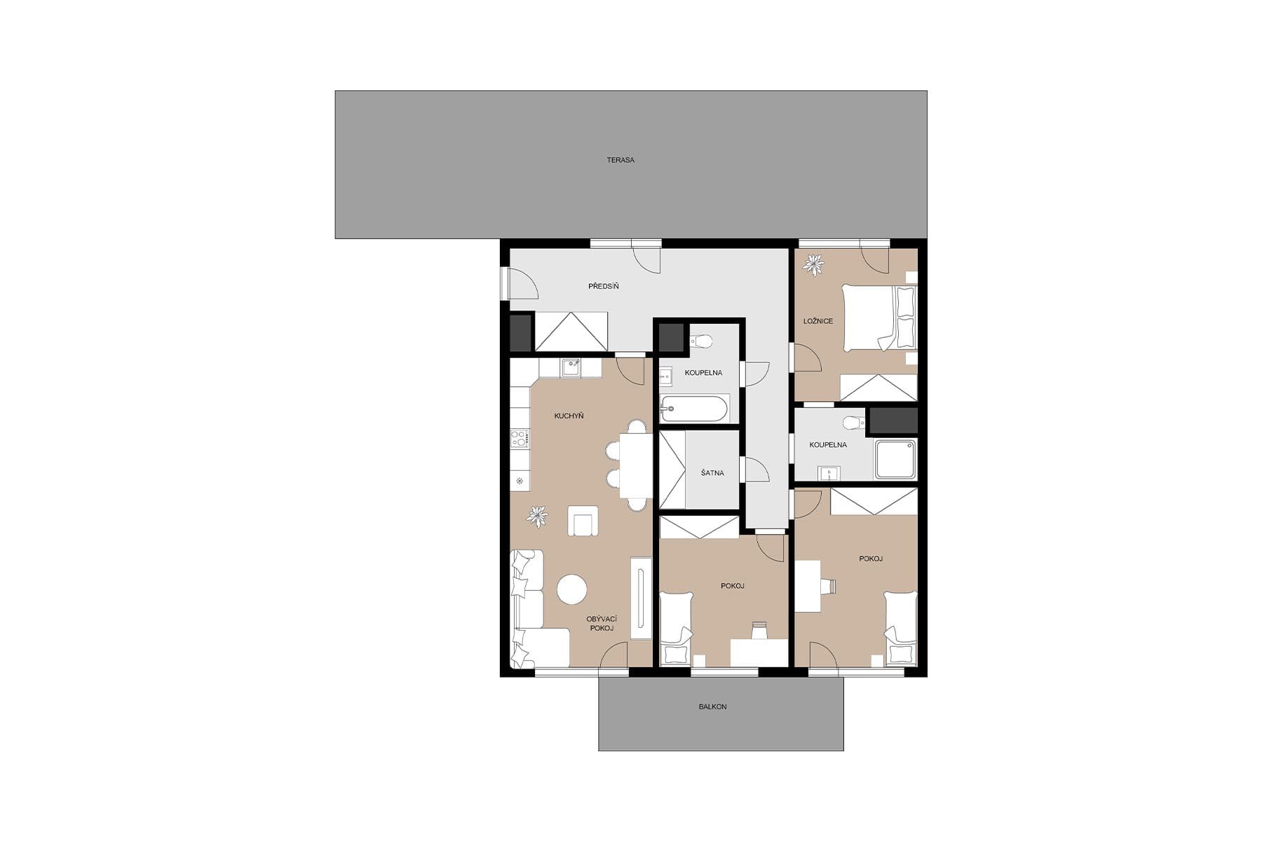 Prodej bytu 4+kk 177 m², Strnadových, Praha, Praha Prodej bytu 4+kk 177 m², Strnadových, Praha, Praha