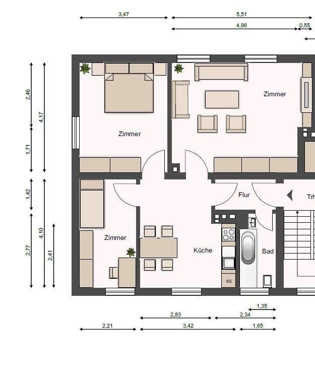 Pronájem bytu 3+1 66 m², Billerbecker Straße 51, Einbeck, Dolní Sasko Pronájem bytu 3+1 66 m², Billerbecker Straße 51, Einbeck, Dolní Sasko