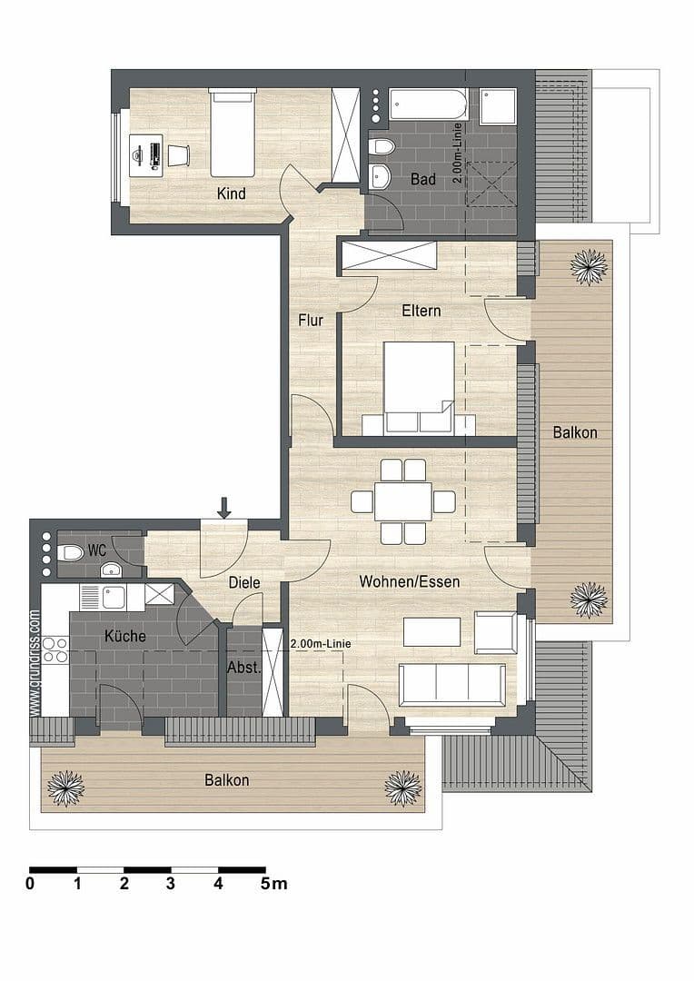 Pronájem bytu 3+1 94 m², Wilhelmstraße 1-5, Neuss, Severní Porýní-Vestfálsko Pronájem bytu 3+1 94 m², Wilhelmstraße 1-5, Neuss, Severní Porýní-Vestfálsko