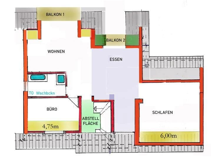 Pronájem bytu 3+1 126 m², Haibach, Bavorsko Pronájem bytu 3+1 126 m², Haibach, Bavorsko