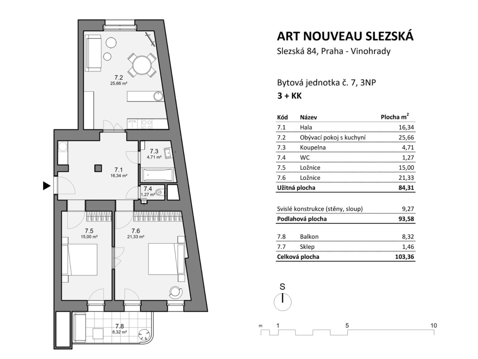 Prodej bytu 3+kk 94 m², Slezská, Praha, Praha Prodej bytu 3+kk 94 m², Slezská, Praha, Praha