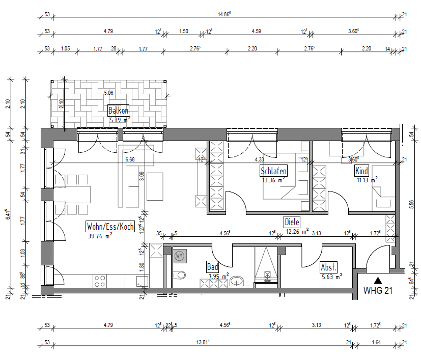 Pronájem bytu 3+1 94 m², Meisterstr. 21, Balingen, Bádensko-Württembersko Pronájem bytu 3+1 94 m², Meisterstr. 21, Balingen, Bádensko-Württembersko