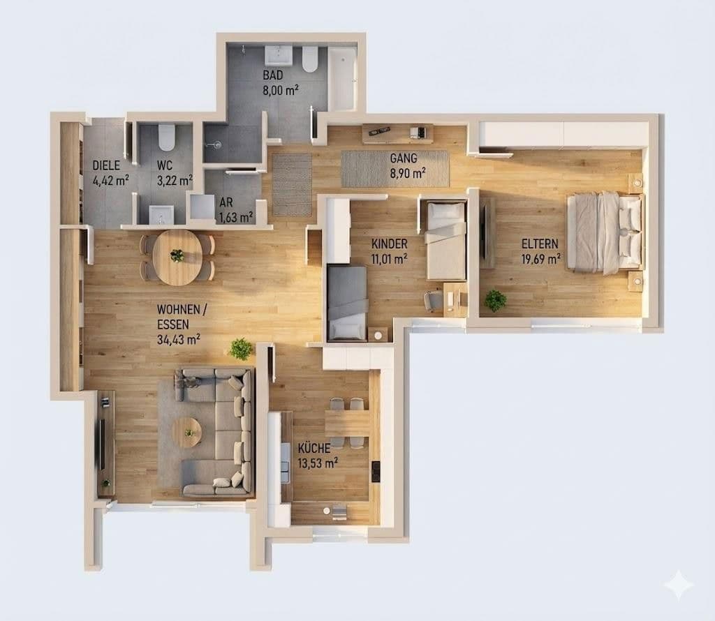 Pronájem bytu 3+1 105 m², Siegen, Severní Porýní-Vestfálsko Pronájem bytu 3+1 105 m², Siegen, Severní Porýní-Vestfálsko