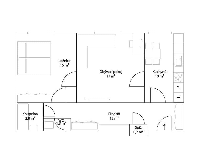 Prodej bytu 2+1 61 m², Merhautova, Brno, Jihomoravský kraj Prodej bytu 2+1 61 m², Merhautova, Brno, Jihomoravský kraj