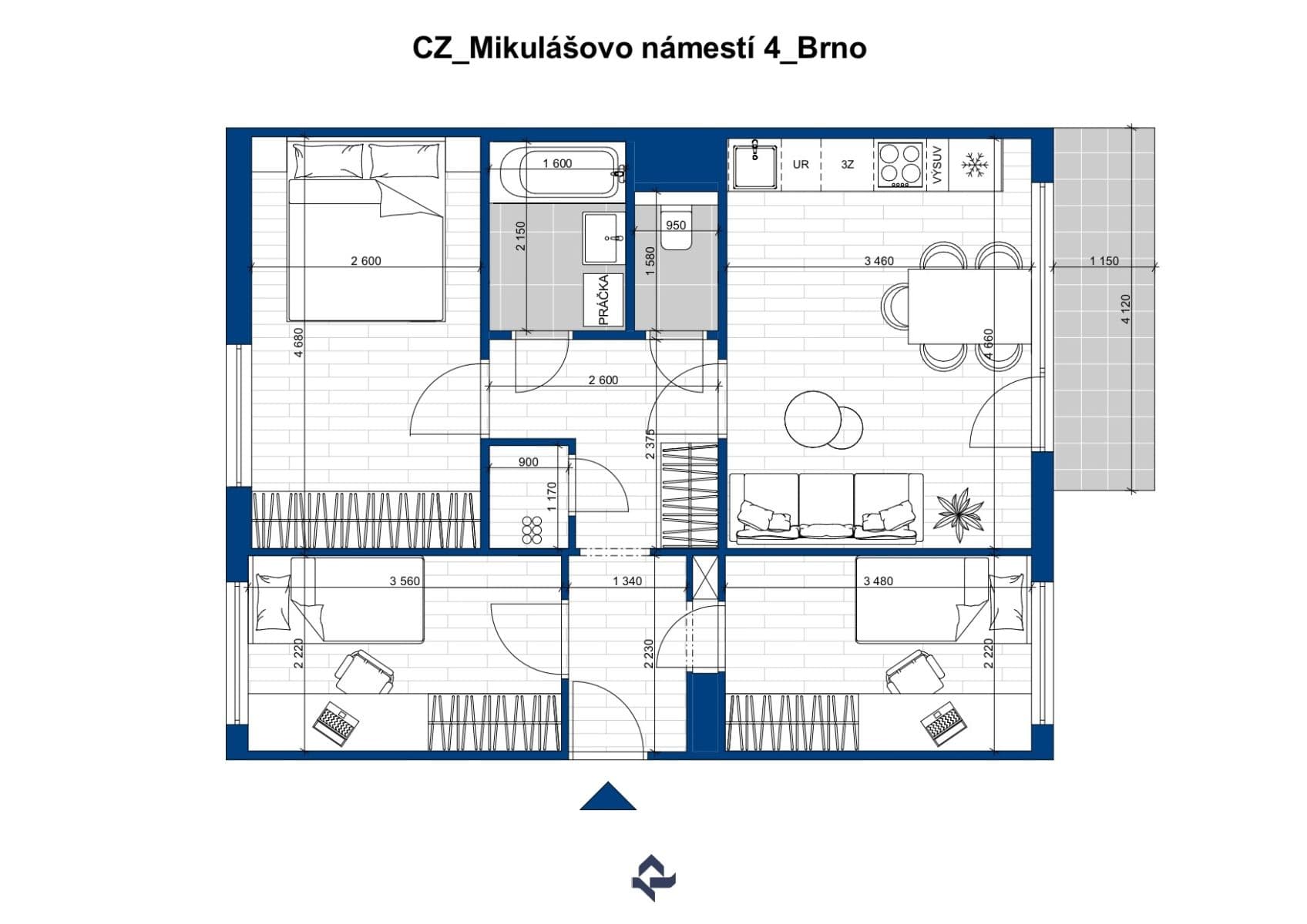 Prodej bytu 4+kk 65 m², Mikuláškovo náměstí, Brno, Jihomoravský kraj Prodej bytu 4+kk 65 m², Mikuláškovo náměstí, Brno, Jihomoravský kraj