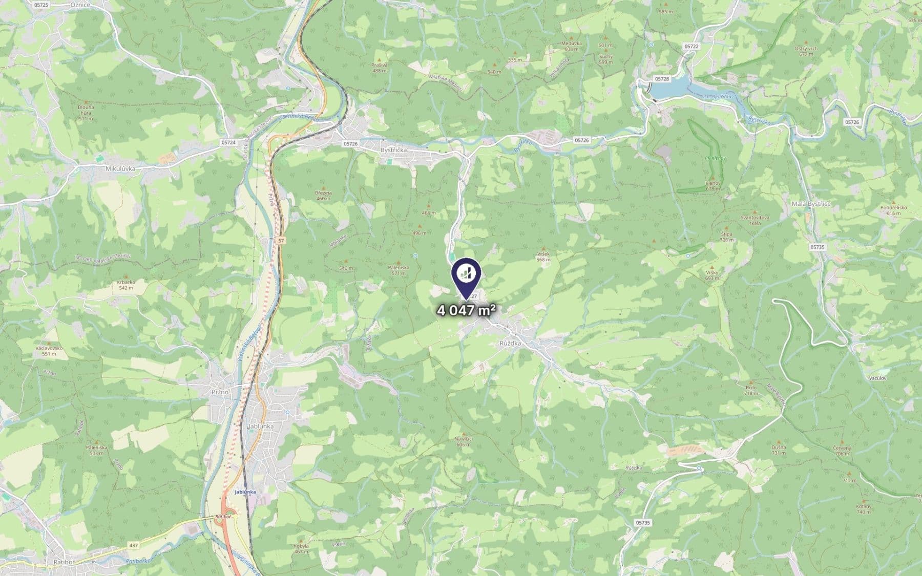 Prodej pozemku 2.119 m², Růžďka, Zlínský kraj Prodej pozemku 2.119 m², Růžďka, Zlínský kraj