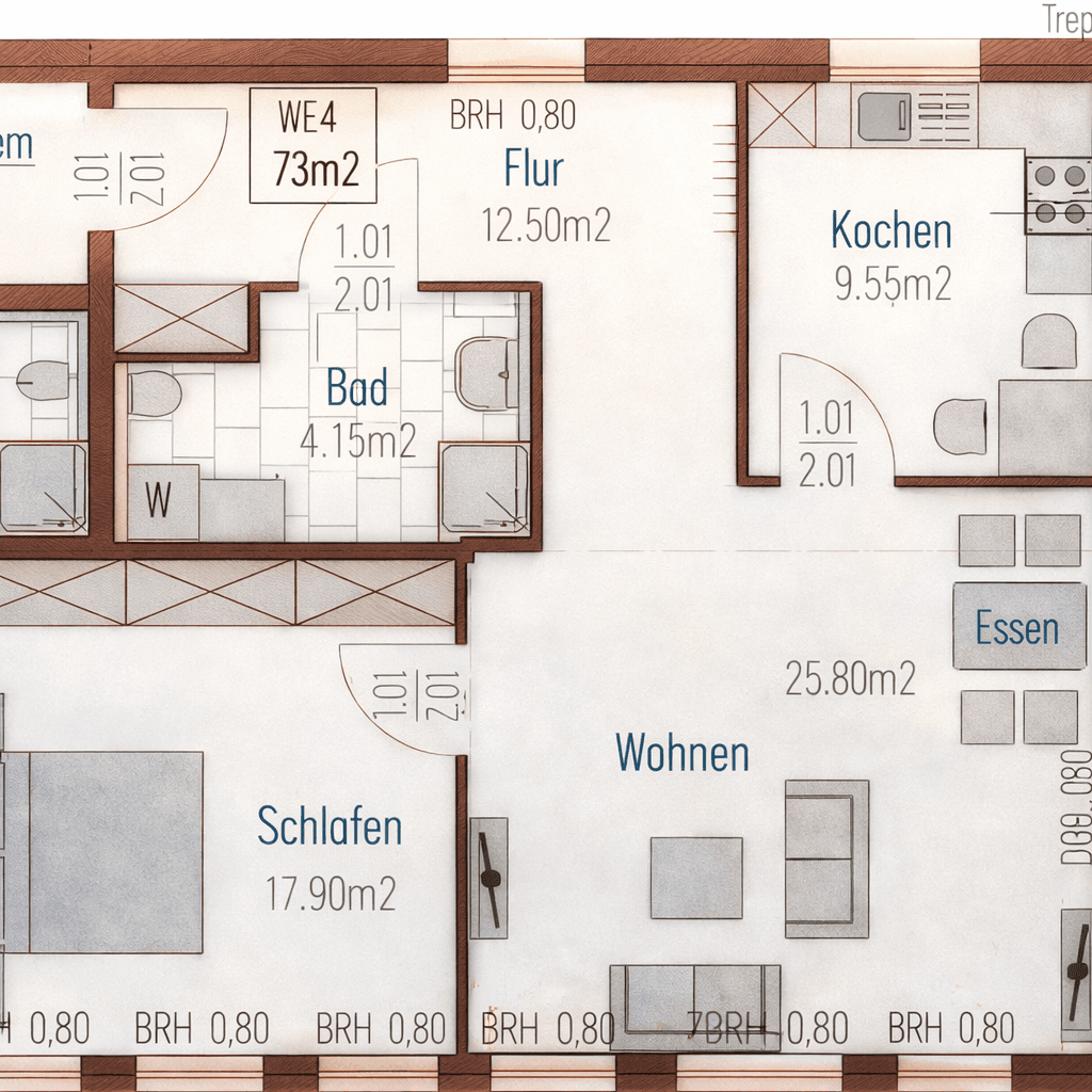 Pronájem bytu 2+1 73 m², Reinheim, Hessen Pronájem bytu 2+1 73 m², Reinheim, Hessen