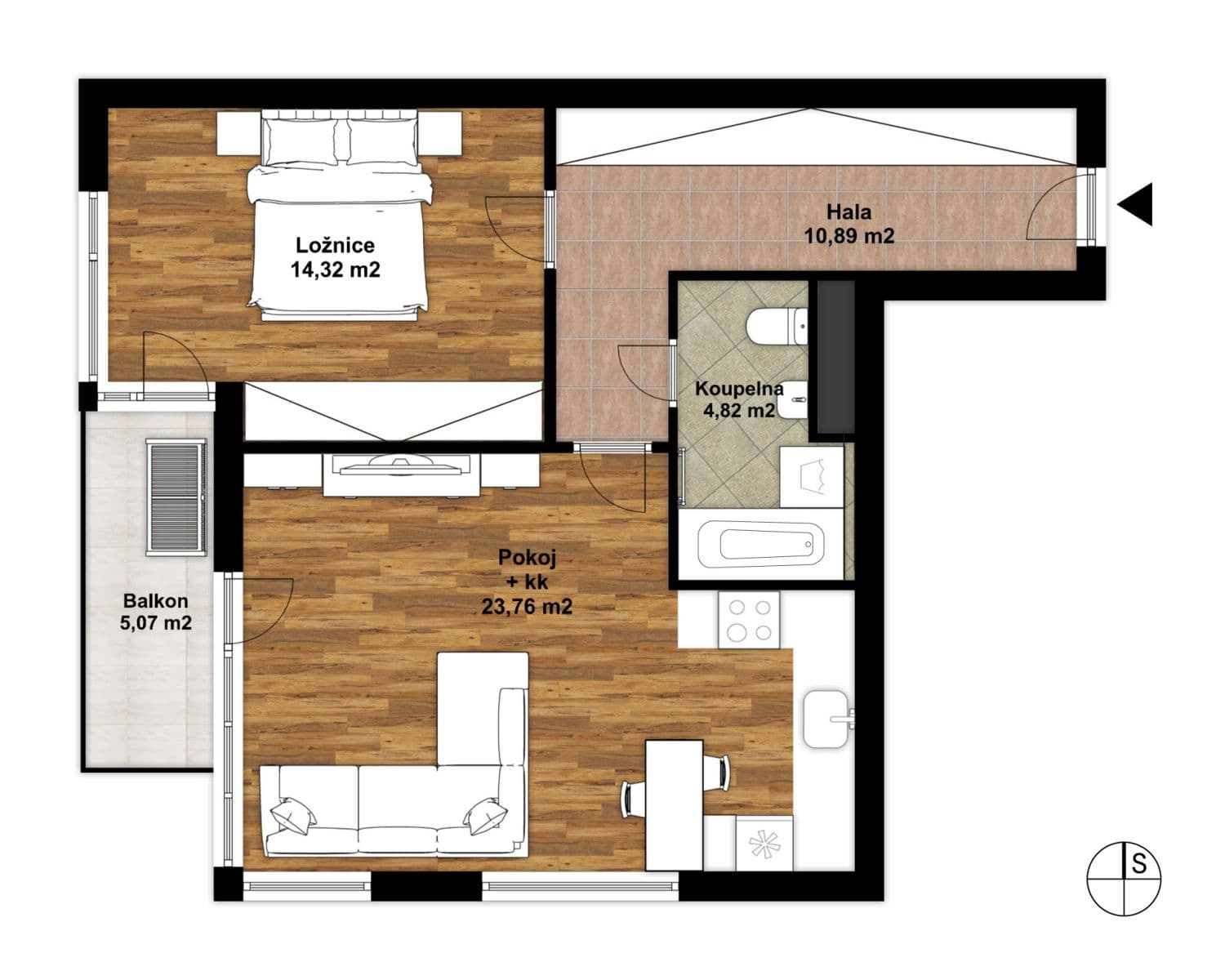 Prodej bytu 2+kk 54 m², Pod Harfou, Praha, Praha Prodej bytu 2+kk 54 m², Pod Harfou, Praha, Praha